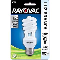 Lampada Rayovac CFL 15 watts x 220 volts Espiral Branca
