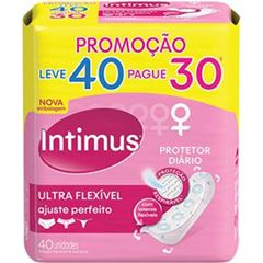 Protetor Diário Intimus Ultra Flexível Sem Abas Sem Perfume Leve 40 Pague 30