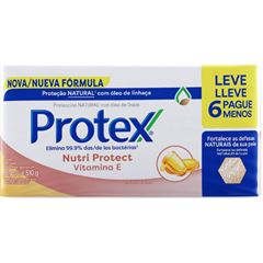 Sabonete Barra Protex Nutri Protect Vitamina E 85g com 6 Unidades