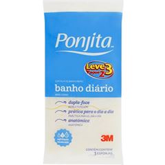 Esponja de Banho Ponjita Amarela Leve 3 Pague 2 unidades