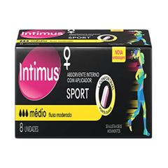 Absorvente Intimus Interno Sport com Aplicador Médio com 8 und
