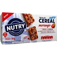 Barra de Cereal Nutry Zero Morango 22g com 3 und