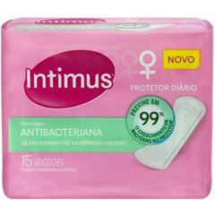 Protetor Diário Intimus Anti Bacteriano Sem Abas Sem Perfume com 15 und