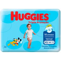 Fralda Huggies Tripla Proteção Xtra-Protect Jumbinho Tamanho XG com 14 Tiras