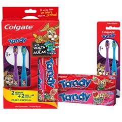 Pr 2 Escova Dental Colgate Tandy + 2 Creme Dental Tandy 50g