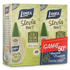 Adoçante Linea Stevia Liquido 60ml desconto de 50% na 2ª unidade