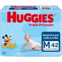 Fralda Huggies Tripla Proteção Meguinha M com 42 tiras