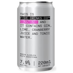 Gin Tonic Five Drinks Pack com 4 latas de 220ml