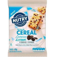 Barra de Cereal Nutry CookiesCream 20g com 3 und