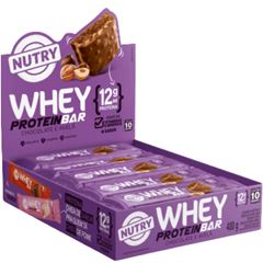 Barra De Proteína Nutry Whey Chocolate com Avelã 40g com 10 und