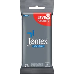 Preservativo Jontex Lubrificado Sensitive Leve 8 Pague 7