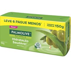 Sabonete Palmolive Naturals Hidratação Saudável Aloe e Oliva pack com 6 de 150g