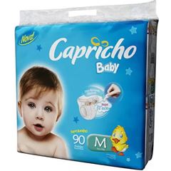 Fralda Capricho Baby Super Jumbo M com 90 unidades