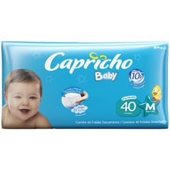 Fralda Capricho Baby mega Pacotão M com 40 unidades