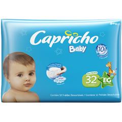 Fralda Capricho Baby mega Pacotão EG com 32 unidades