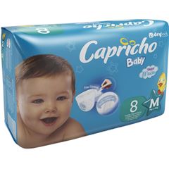 Fralda Capricho Baby Regular M com 8 unidades