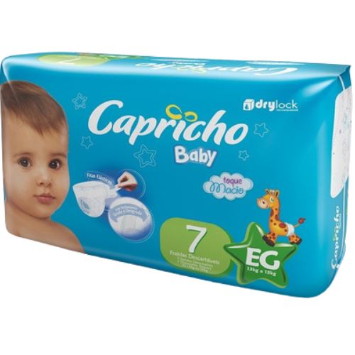 Fralda Capricho Baby Regular EG com 7 unidades