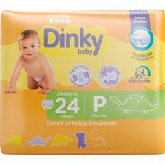 Fralda Dinky Baby Jumbinho P com 24 unidades