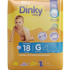 Fralda Dinky Baby Jumbinho G com 18 unidades