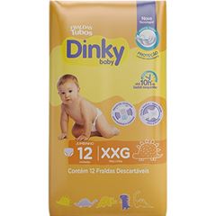 Fralda Dinky Baby Jumbinho XXG com 12 unidades