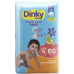 Fralda Dinky Baby Calça Jumbinho EG com 15 unidades