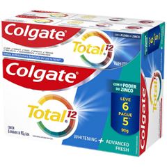 Creme Dental Colgate Total 12 Whitening & Advanced Fresh L6P5 pack 90g