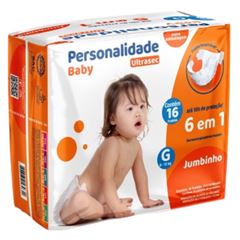 Fralda descartável infantil  Personalidade Baby Ultra Sec Jumbinho G com 16 unidades