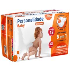 Fralda descartável infantil  Personalidade Baby Ultra Sec Jumbinho XG com 12 unidades