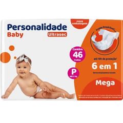 Fralda descartável infantil  Personalidade Baby Ultra Sec Mega P com 46 unidades