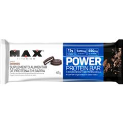 Power Protein Bar Max Titanium Cookies Display com 12 unidades de 41g