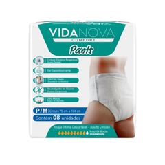 Roupa Intima Descartável Vida Nova Comfort Pants P/M com 8 unidades