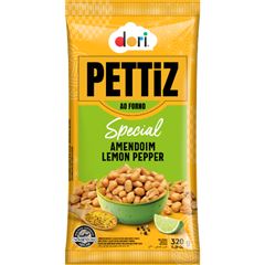 Amendoim Salgado Pettiz Torrado Salgado sem Pele Lemon Pepper 320g