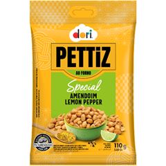 Amendoim Salgado Pettiz Torrado Salgado sem Pele Lemon Pepper 110g