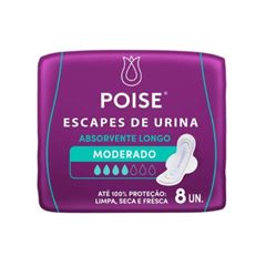 Absorvente Poise Escapes de Urina Moderado com Abas com 8 unidades