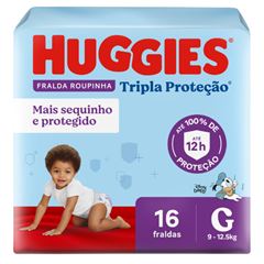 Fralda Huggies Tripla Pants Jumbinho G com 16 tiras