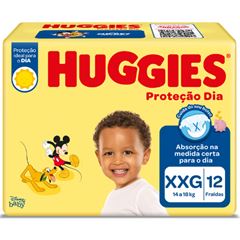 Fralda Huggies Proteção Dia Jumbinho XXG com 12 tiras