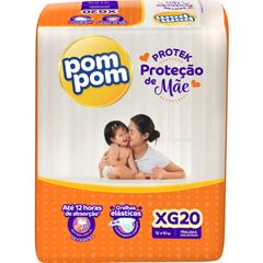 Fralda Pompom Protek Proteção de Mãe Jumbo XG com 20 tiras