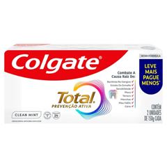 Creme Dental Colgate Total Clean Mint Pack com 2 unidades de 150g