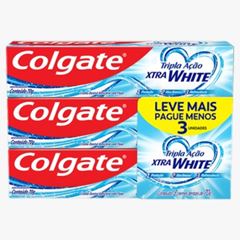 Creme Denta Colgate Tripla Ação Extra White com 3 unidades Leve mais Pague menos