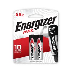 Pilha Alcalina Energizer Max AA2 Cartela com 2 Pilhas