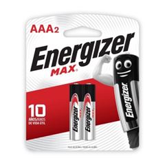 Pilha Alcalina Energizer Max AAA2 Cartela com 2 Pilhas