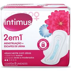 Absorvente Intimus 2 em 1 Menstruação + Escapes de Urina atado c/ 9 unidades