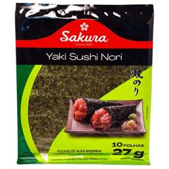 Yaki Sushi Nori Sakura com 10 folhas de 27grs