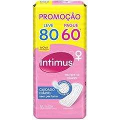 Protetor Diário Intimus Cuidado Diário Sem Abas Sem Perfume Leve 80 Pague 60