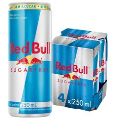 Energético Red Bull Sugar Free Pack com 4 Latas de 250ml