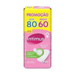 Protetor Diário Intimus Frescor Diário Com Abas Com Perfume Leve 80 Pague 60