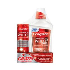Kit Colgate Luminous White: Na Compra de um Enxaguante 500ml Grátis um Creme Dental 70g